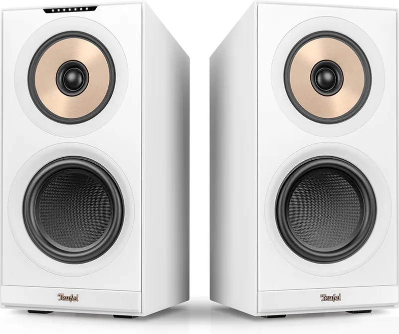 STEREO M 2 - Wifi/bluetooth boekenplankspeaker - 3-kanaals systeem - AirPlay 2 - Chromecast - Bluetooth - Multiroom compatibel - Set van 2 van Teufel in Wit – productfoto
