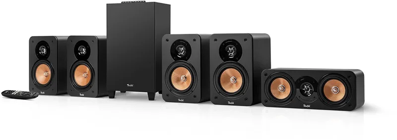 ULTIMA 20 CONCEPT Surround 5.1 Systeem - Home cinema set met Subwoofer en geïntegreerde AV-ontvanger - Bluetooth aptX, HDMI ARC CEC, USB-C van Teufel in Zwart – productfoto