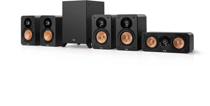 ULTIMA 20 Surround 5.1 set - home cinema set, 2-kanaals boekenplankspeakers (4 stuks) en subwoofer van Teufel in Zwart – productfoto