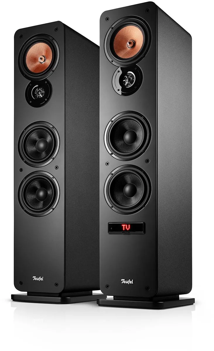 ULTIMA 40 ACTIVE 3 - 3-kanaals vloerstaande speakers - Geïntegreerde versterker - Bluetooth aptX - HDMI ARC CEC, USB-C - Set van 2 van Teufel in Zwart – productfoto