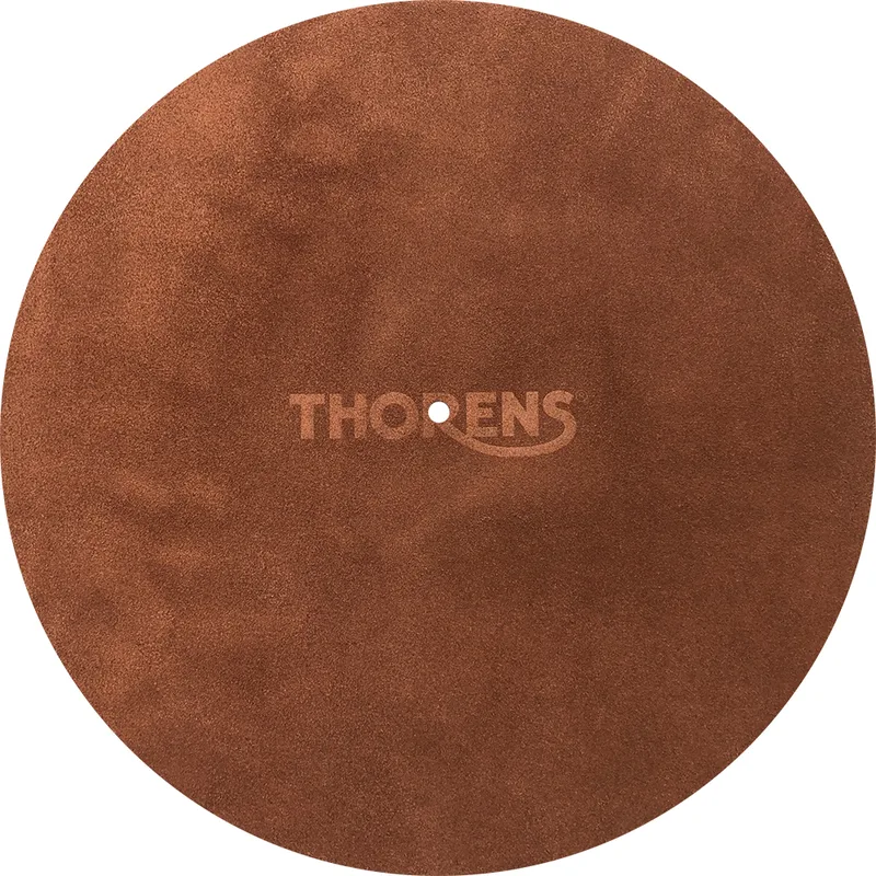 Leather turntable mat bruin/ cognac fra Thorens – produktbillede