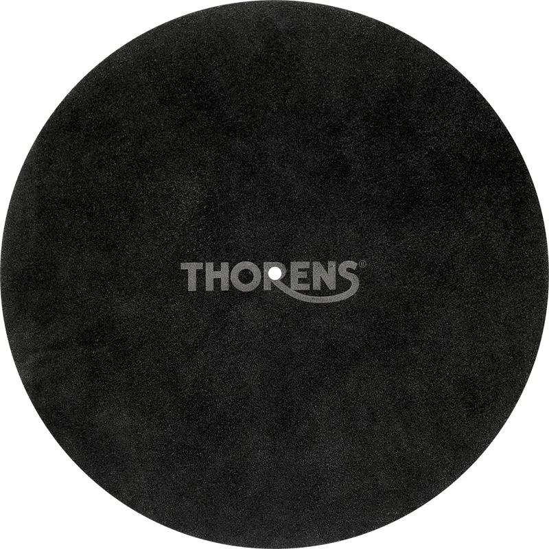 Leather turntable mat zwart van Thorens – productfoto