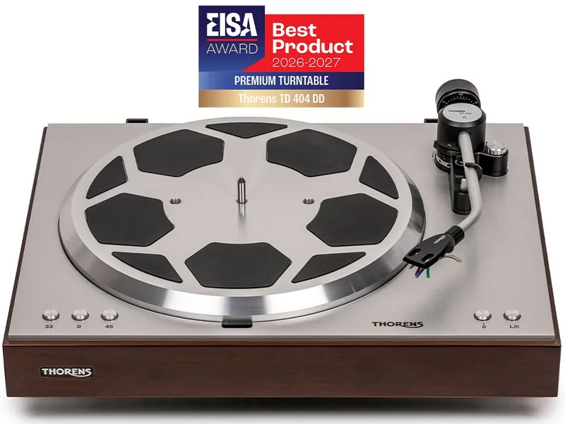 TD 404 DD platenspeler walnoot hoogglans van Thorens – productfoto