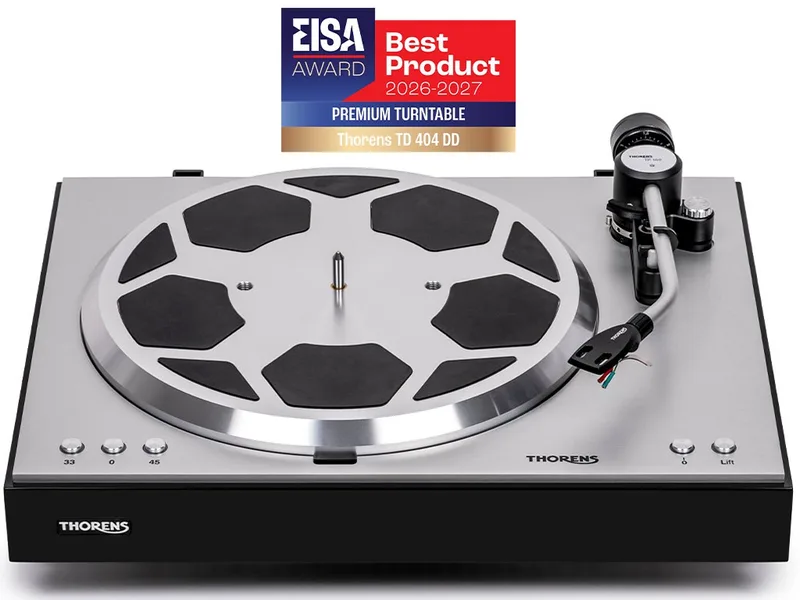 TD 404 DD platenspeler zwart hoogglans van Thorens – productfoto