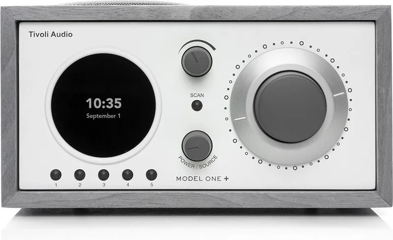 Model One + - DAB+ Wekkerradio - Grijs/Wit van Tivoli Audio in Grijs – productfoto