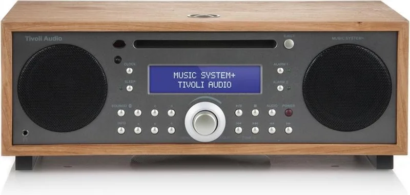 Music System + - Alles-in-een-Hifi-systeem - Kers/Taupe van Tivoli Audio in Kers – productfoto