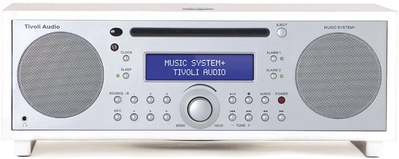 Music System + - Alles-in-een-Hifi-systeem - Wit/Zilver van Tivoli Audio in Wit – productfoto