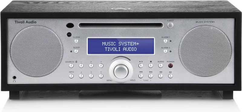 Music System + - Alles-in-een-Hifi-systeem - Zilver/Zwart van Tivoli Audio in Zwart – productfoto