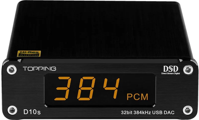 D10S USB DAC ES9038Q2M DSD256 DSD384KHZ - digitaal naar analoog by Topping in Black – product photo