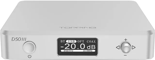 D50 III Zilver – Hi-Res USB / Coax / Optische DAC /Bluetooth– 32-bit / 768kHz & DSD512 zilver