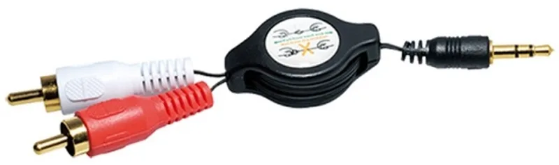 3,5mm Jack - Tulp stereo audio kabel - uittrekbaar - 0,80 meter de Transmedia en Noir – photo produit