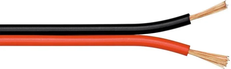 Luidspreker kabel (CCA) - 2x 0,75mm² / rood/zwart - 100 meter van Transmedia in Zwart, Rood – productfoto