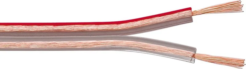 Luidspreker kabel (CCA) - 2x 4,00mm² / 25 meter van Transmedia in Transparant – productfoto