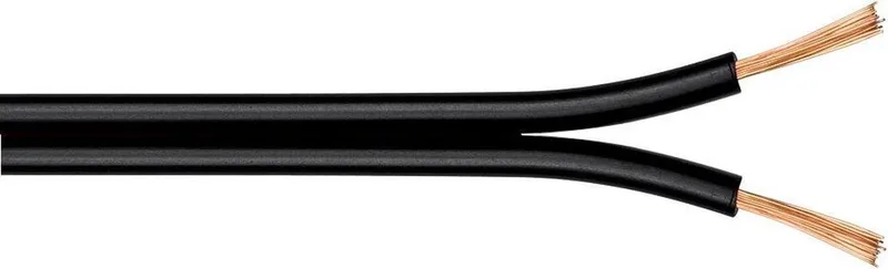 Luidspreker kabel (CU koper) - 2x 0,75mm² / 100 meter från Transmedia i Svart – produktbild