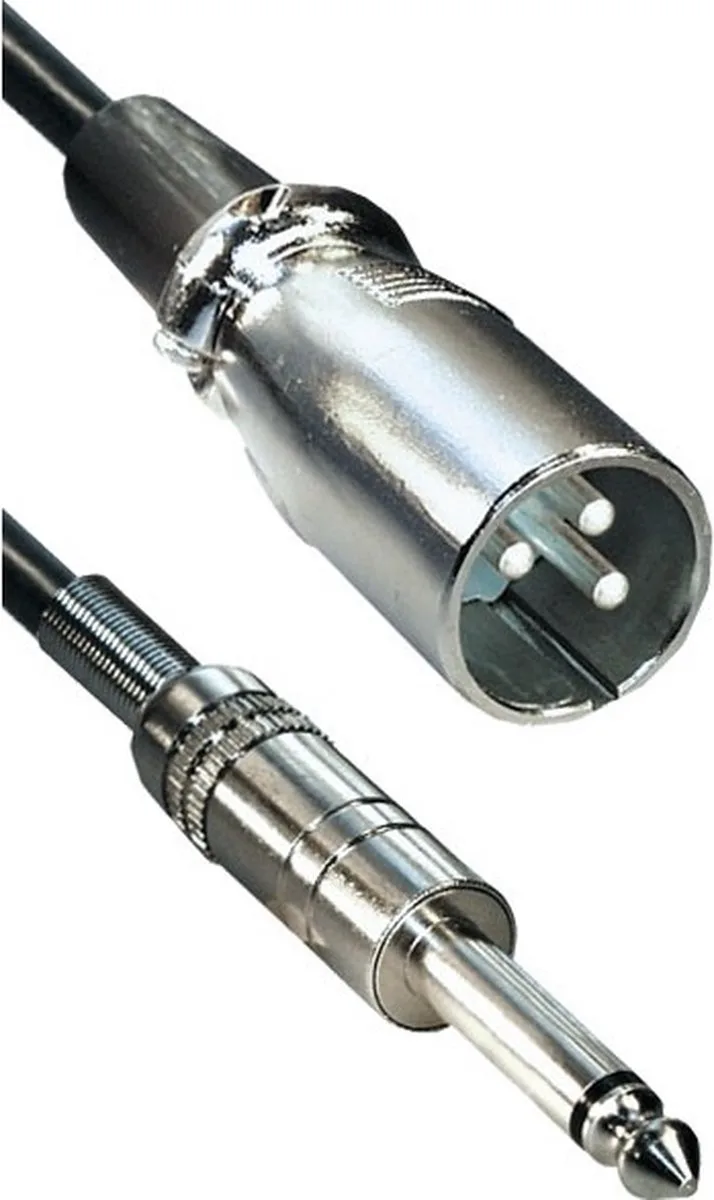 XLR (m) - 6,35mm Jack mono (m) audiokabel - 5 meter de Transmedia en Noir – photo produit