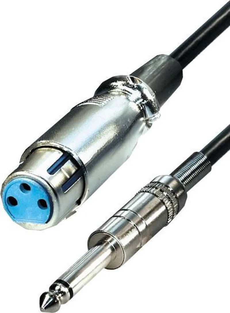 XLR (v) - 6,35mm Jack mono (m) audiokabel - 5 meter de Transmedia en Noir – photo produit