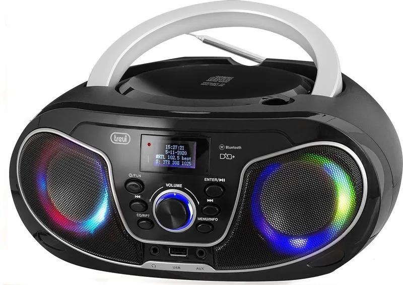 CMP588 - Draagbare Radio - FM DAB+ Bluetooth AUX-in USB LED-verlichting van Trevi in Zwart – productfoto