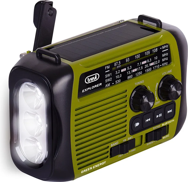 Draagbare Dynamo en Solar Radio USB Micro SD Draadloos en Powerbank - Groen van Trevi in NoColour – productfoto