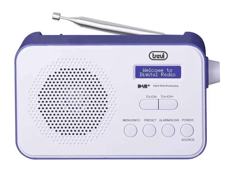 Draagbare radio DAB/DAB+, 7F92, Blauw/wit van Trevi in Blauw – productfoto