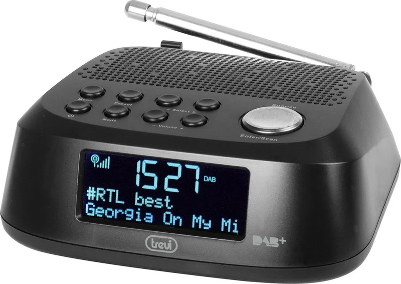 Elektronische klokradio met digitale ontvager, DAB / DAB+, RC 80D4 DAB by Trevi in Black – product photo