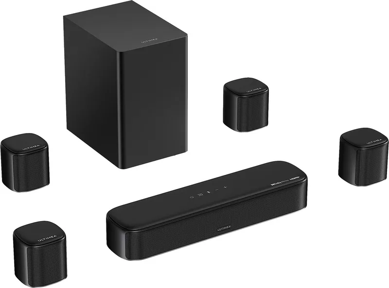 7.1 Soundbar - Dolby Atmos - Home Cinema Systeem - met subwoofer en surroundluidsprekers - Zwart by Ultimea in Aura S5T – product photo