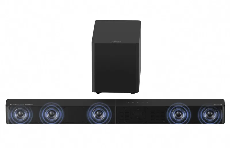 Poseidon M60 Boom - 5.1 Systeem met Dolby Atmos, App Bediening Soundbar van Ultimea in Zwart – productfoto