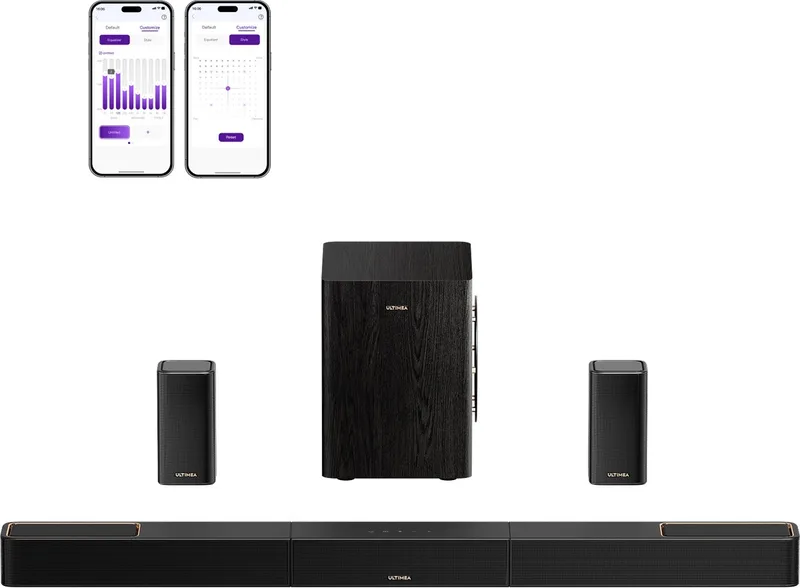Skywave Series - 5.1.2 Soundbar met 6,5" Draadloze Subwoofer - Dolby Atmos Soundbar - Homecinemaset - Zwart van Ultimea in Zwart-5.1.2 – productfoto