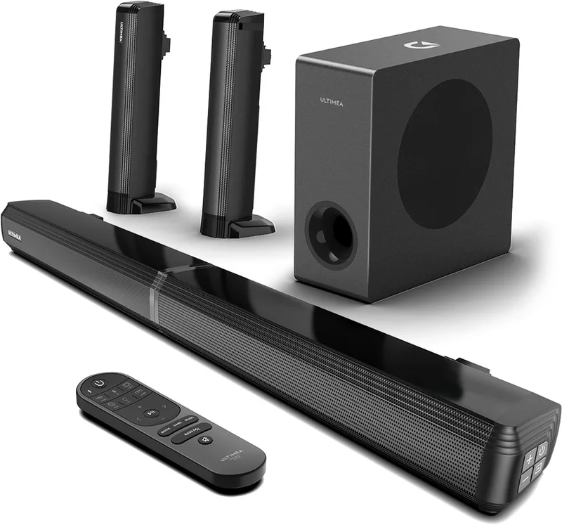 ULTIMEA 4.1-kanaals Soundbar met Subwoofer - Afneembare 2-in-1 Soundbar voor TV - Zwart van Ultimea in Zwart-Apollo S50 – productfoto