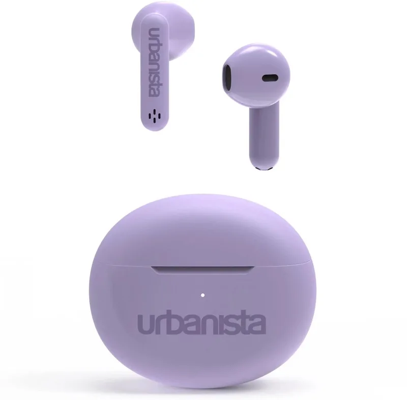 Austin TWS Earbuds – 13mm Drivers met Helder Geluid – Tot 20u Speeltijd met Oplaadcase – Bluetooth 5.3 & IPX4 – Lavender Purple van Urbanista in Paars – productfoto