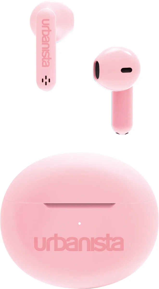 Austin TWS Earbuds – 13mm Drivers met Helder Geluid – Tot 20u Speeltijd met Oplaadcase – Bluetooth 5.3 & IPX4 – Roze van Urbanista in Blossom Pink – productfoto