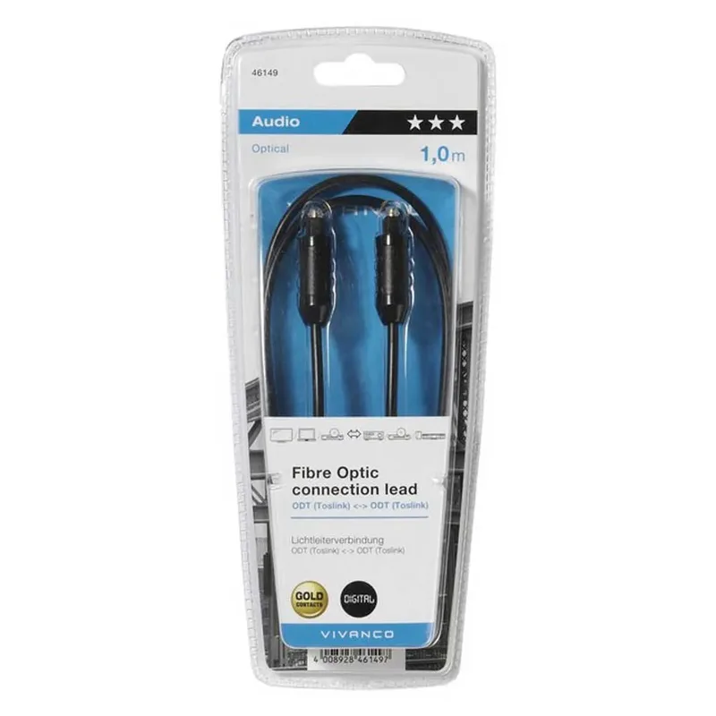 Vivanco 46/40 10 - digital audio cable (optical) - 1 m by Vivanco in Black – product photo