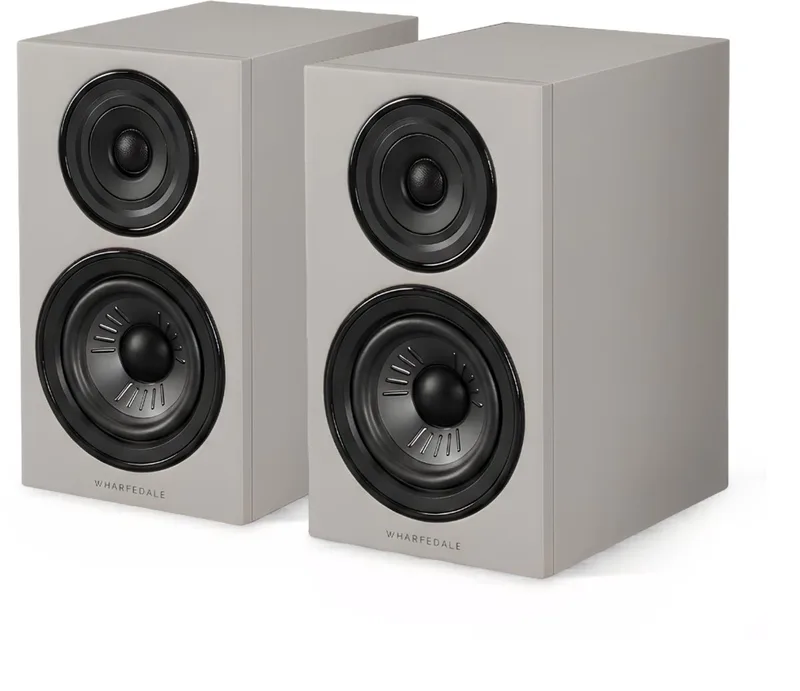 Diamond 12.0i Boekenplank Speakers – Stereo Hifi Set – 2-weg Luidsprekers – Compact Formaat – Passieve Speakers van Wharfedale in Grijs – productfoto