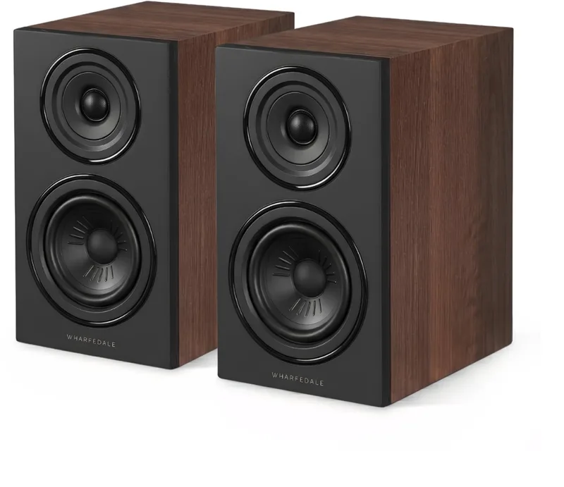 Diamond 12.0i Boekenplank Speakers – Stereo Hifi Set – 2-weg Luidsprekers – Compact Formaat – Passieve Speakers van Wharfedale in Walnoot – productfoto