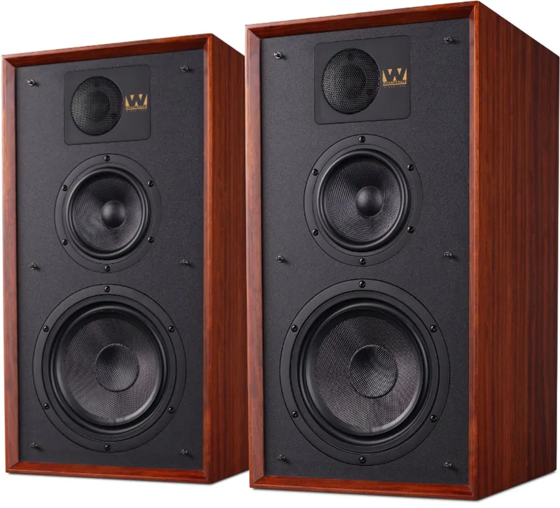 Linton Boekenplank Speakers - Hifi Stereo Set - Luidspreker Boxen - 3-weg Luidspreker - Passieve Speaker - Mahogany van Wharfedale in Mahonie – productfoto