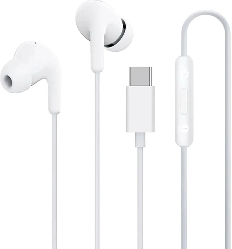 Bedrade In-Ear Hoofdtelefoon Voor Smartphones Met Afstandsbediening van Xiaomi in Wit – productfoto