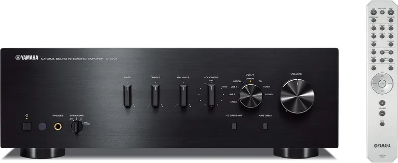 AS-701 Versterker - Pure Direct modus - Ruis minimalisatie - ToP-ART ontwerp van Yamaha in Zwart – productfoto