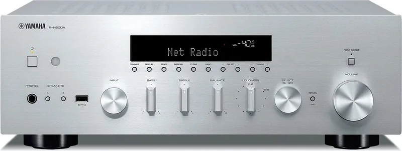 R-N600A - Netwerkreceiver – Bluetooth connectiviteit - Platenspeler aansluiting van Yamaha in Zilver – productfoto