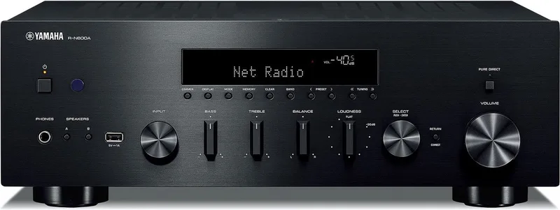 R-N600A Receiver 2x105W(RMS) DAB MusicCast van Yamaha in Zwart – productfoto