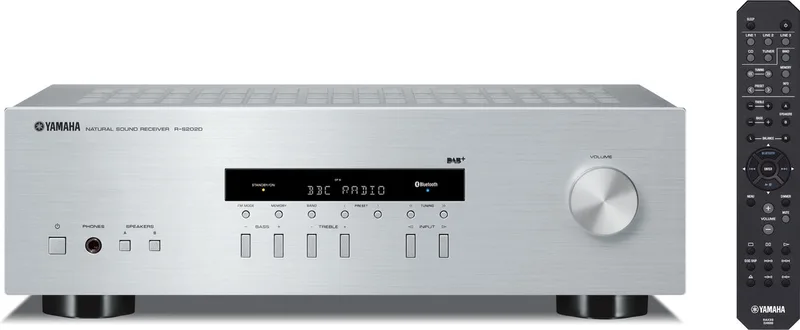 RS-202DAB - Stereoreceiver - Bluetooth streaming - DAB radio by Yamaha in Silver – product photo